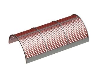 Screen basket 1650x15x1312, plate thickness t=15 perforation Ø35, ligament 10, Hardox, shims 15 mm for Artech Recyclingtechnik GmbH 