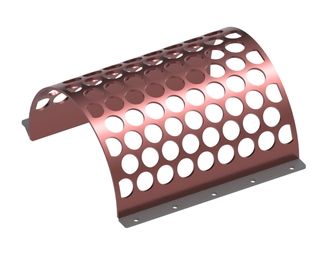 Screen basket 1672 mm wide, 2-piece, screen plate thickness t=12, perforation Ø80 ligament 1.5/19 for UNTHA America Untha VR 80