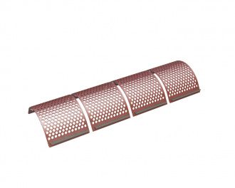 Screen basket 2030 mm wide, screen plate thickness t=12, 4-piece, perforation Ø30 ligament 10 for Vecoplan Vecoplan VAZ