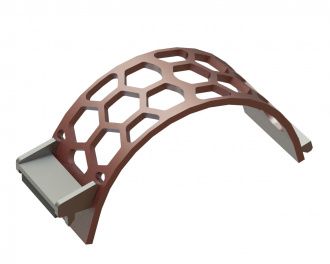 Screen basket 340 wide, sheet thickness t=25 hexagonal holes, WAF 120, bar width 22 for Lindner Recyclingtech Lindner Komet HP