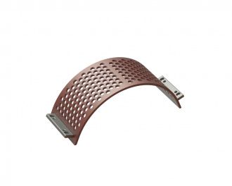 Screen basket 342 width, screen plate thickness t=15, perforation Ø30, ligament 10, Hardox for Lindner Recyclingtech 