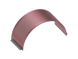 Screen basket 390 wide, sheet thickness t=10 hole Ø16, bar width 7 