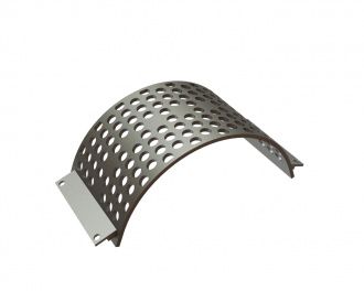 Screen basket 437 width, screen plate thickness t=15, perforation Ø40, mixed ligament 14/21 for Lindner Recyclingtech 
