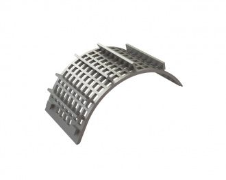 Screen basket 478 mm wide, screen plate thickness t=20, perforation Ø40, ligament 15 for Lindner Recyclingtech Lindner Saturn
