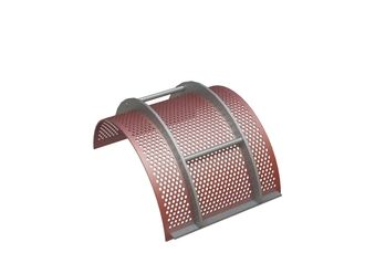 Screen basket 487 wide, plate thickness t=6, perforation Ø11, ligament 5, Hardox for Herbold Meckesheim GmbH Herbold SML 60/145