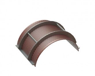 Screen basket 487 wide, plate thickness t=6, perforation Ø12, ligament 5, Hardox for Herbold Meckesheim USA - Resource Recycling Systems Inc. Herbold SML 60/145