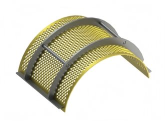 Screen basket 487 wide, plate thickness t=6, perforation Ø12, ligament 5.2 for Herbold Meckesheim GmbH 