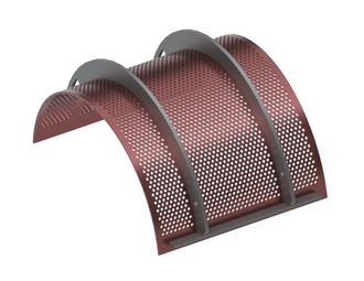 Screen basket 488 wide, plate thickness t=6, perforation Ø8, ligament 4, Hardox for Herbold Meckesheim USA - Resource Recycling Systems Inc. 