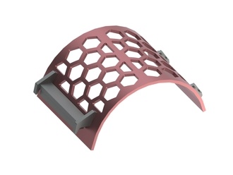Screen basket 497 wide, sheet thickness t=15, Honeycomb perforation SW70 