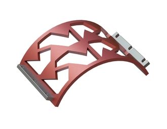 Screen basket 530 wide, sheet thickness t=25 special Z shaped perforation 104, bar width 30 for Lindner Recyclingtech 