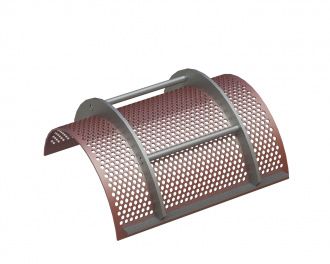 Screen basket 572 width, screen plate thickness t=6, Hardox, perforation Ø12, ligament 4 for Herbold Meckesheim USA - Resource Recycling Systems Inc. Herbold SML 45/60