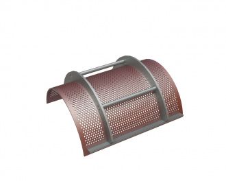 Screen basket 572 width, screen plate thickness t=6, Hardox, perforation Ø8, ligament 4 for Herbold Meckesheim USA - Resource Recycling Systems Inc. Herbold SML 45/60