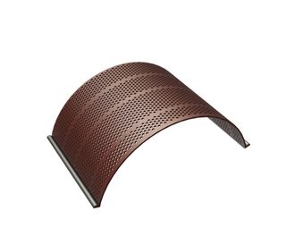 Screen basket 583 width, screen plate thickness t=8, asymmetric round perforation Ø12, ligament 6 for Herbold Meckesheim USA - Resource Recycling Systems Inc. Herbold SMS 80/120