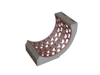 Screen basket 736 mm wide, screen plate thickness t=15, hexagonal perforation ligament 35/50 for UNTHA America Untha XR 3000