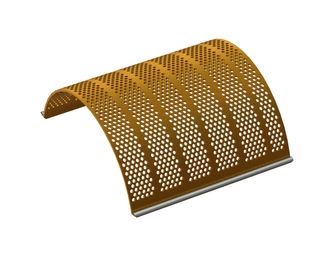 Screen basket 788 wide, sheet thickness t=10 hole Ø16, bar width 6 for Herbold Meckesheim USA - Resource Recycling Systems Inc. 