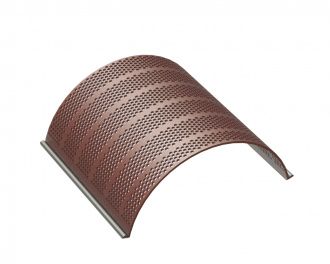 Screen basket 788 width, screen plate thickness t=10, asymmetric round perforation Ø20 for Herbold Meckesheim USA - Resource Recycling Systems Inc. Herbold SMS 80/160