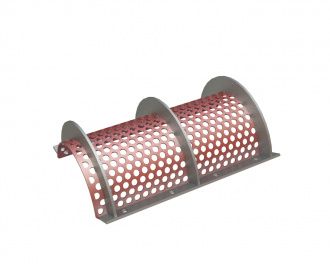 Screen basket 796 mm wide, screen plate thickness t=6, perforation Ø25 ligament 10, Hardox for Vecoplan Vecoplan VAZ 800