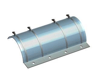 Screen basket 798 mm wide, screen plate thickness t=4, perforation Ø3 ligament 4, stainless steel for Vecoplan LLC (Retech) Vecoplan VAZ 800 XL