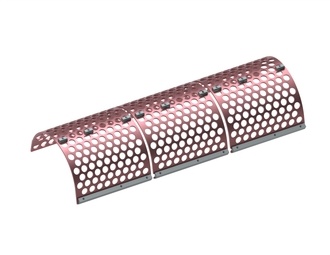 Screen basket 810 mm wide, screen plate thickness t=15, 3-piece set, perforation Ø65, web 18, Hardox for Weima Maschinenbau GmbH Weima PowerLine 2500