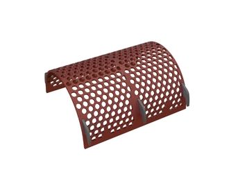 Screen basket 835 mm wide, screen plate thickness t=15, perforation Ø35 ligament 12, Hardox for Vecoplan LLC (Retech) 
