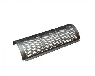 Screen basket width 1280, plate thickness t=6, perforation Ø16, ligament 4, with ribs, Creusabro for Eldan Recycling 