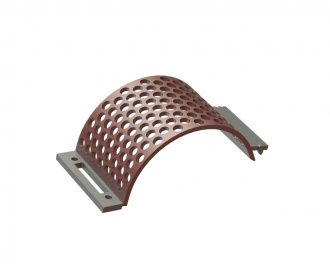 Screen basket width 308, screen plate thickness t=15, perforation Ø30, ligament 10, Hardox, patented for Lindner Recyclingtech Lindner Antares 1600
