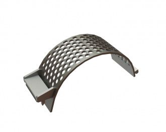 Screen basket width 340, plate thickness t=15, perforation Ø40, ligament 10, Creusabro, patented for Lindner Recyclingtech 