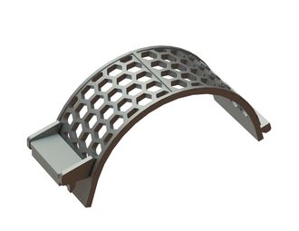 Screen basket width 340, plate thickness t=25, hexagonal perforation AF60, ligament 17 for Lindner Recyclingtech 