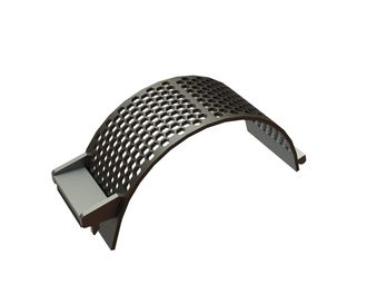 Screen basket width 340, screen plate thickness t=15, hexagonal perforation, ligament 7, Creusabro for Lindner Recyclingtech Lindner Power Komet 2800
