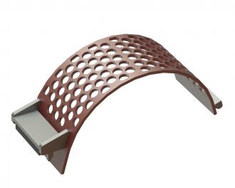 Screen basket width 340, screen plate thickness t=15, perforation Ø45, ligament 11, Hardox, patented for Lindner Recyclingtech Lindner Power Komet 2800