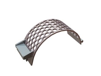 Screen basket width 340, screen plate thickness t=15, perforation Ø55, ligament 12, Hardox, patented for Lindner Recyclingtech Lindner Komet 2800