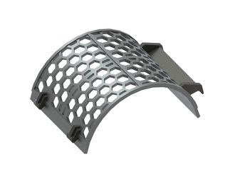Screen basket width 497, plate thickness t=10, honeycomb perforation width across flats 50 for Lindner Recyclingtech 