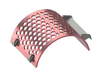 Screen basket width 497, plate thickness t=15, honeycomb perforation width across flats 40 for Lindner Recyclingtech 