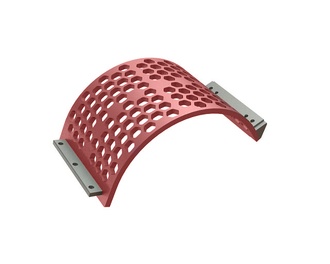 Screen basket width 525, plate thickness t=25, hexagonal perforation width across flats 40 for Lindner Recyclingtech 