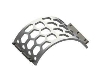 Screen basket width 530, plate thickness t=25, hexagonal perforation width across flats 120 for Lindner Recyclingtech 