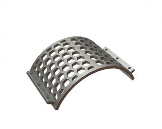 Screen basket width 530, plate thickness t=25, hexagonal perforation width across flats 60 for Lindner Recyclingtech Lindner Jupiter