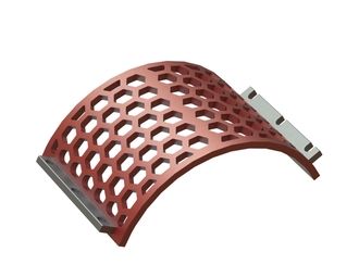 Screen basket width 530, plate thickness t=25, hexagonal perforation width across flats 60 for Lindner Recyclingtech Lindner Meteor 2200