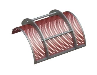 Screen basket, width 573, screen plate thickness t=4, perforation Ø4, ligament 4, Hardox for Herbold Meckesheim USA - Resource Recycling Systems Inc. 