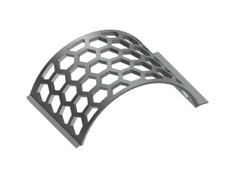 Screen basket width 577, plate thickness t=25, hex. perforation width across flats 100, ligament 25 for Lindner Recyclingtech 
