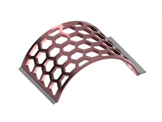 Screen basket width 577, plate thickness t=25, hexagonal perforation width across flats 100 for Lindner Recyclingtech 