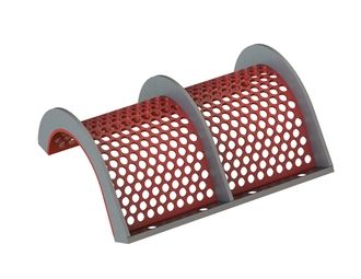Screen basket, width 590 mm, perforated plate thickness t=8, perforation Ø22, ligament 6 for Zeno Zerkleinerungsmaschinen 