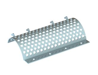 Screen basket width 796, plate thickness t=8, perforation Ø30, ligament 14.4, stainless steel for Vecoplan LLC (Retech) 