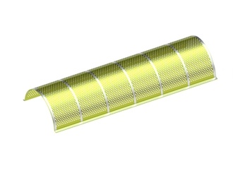 Screen plate 1450 wide, screen plate thickness t=4+1, round perforation Ø4, bar 2, wear-resistant for 