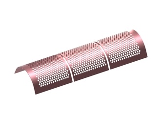 Screen plate 3-part, 2112 wide, screen plate thickness t=10, perforation Ø30, bar 10, Hardox 