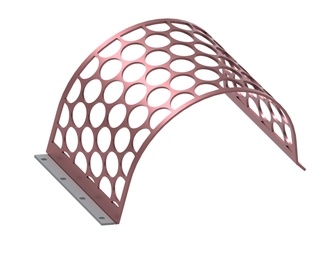 Screen plate, width 554, screen plate thickness t=10, perforation Ø100, ligament 10, Hardox for Doppstadt Umwelttechnik GmbH 