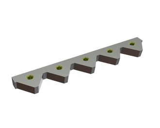 Shredder knife 399x66x25, StandardCut, 5x M16 thread, X version for Eldan Recycling 