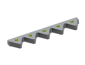 Shredder knife 399x66x25, StandardCut, 5x M16 thread, Y version for Eldan Recycling 