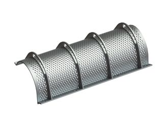 Siebkorb 1070 mm breit, Siebblechstärke t=8, runde Lochung Ø13 Steg 6 für Vecoplan 