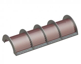 Siebkorb 1322 mm breit, Siebblechstärke t=8, Hardox Lochung Ø15 Steg 6 für Vecoplan Vecoplan VAZ 1300
