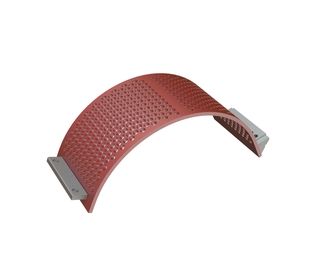 Siebkorb 342 breit, Siebblechstärke t=15 Lochung, Ø20, Steg 7 für Lindner Recyclingtech Lindner Universo